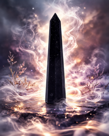 Musta turmaliini obelisk.